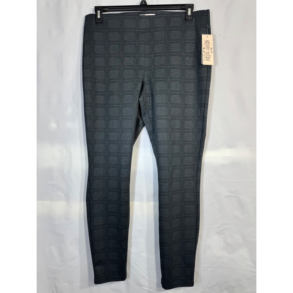 Nanette Lepore Gray Black Plaid Pull On Leggings Dress Pants